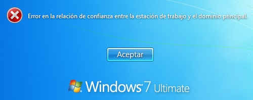 Error en la relación de confianza entre la estación de trabajo y el dominio principal