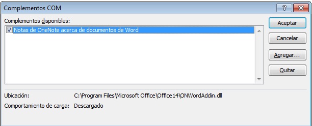 Desactivar complementos Microsoft Word